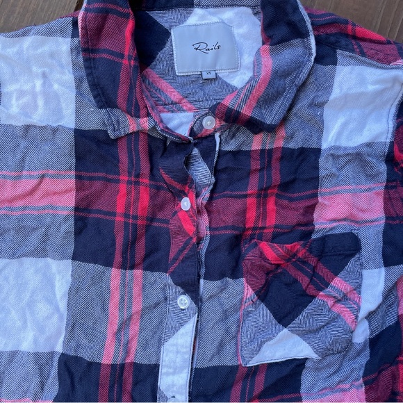 Rails - Red, White and Blue Plaid Button Down - Picture 2 of 5